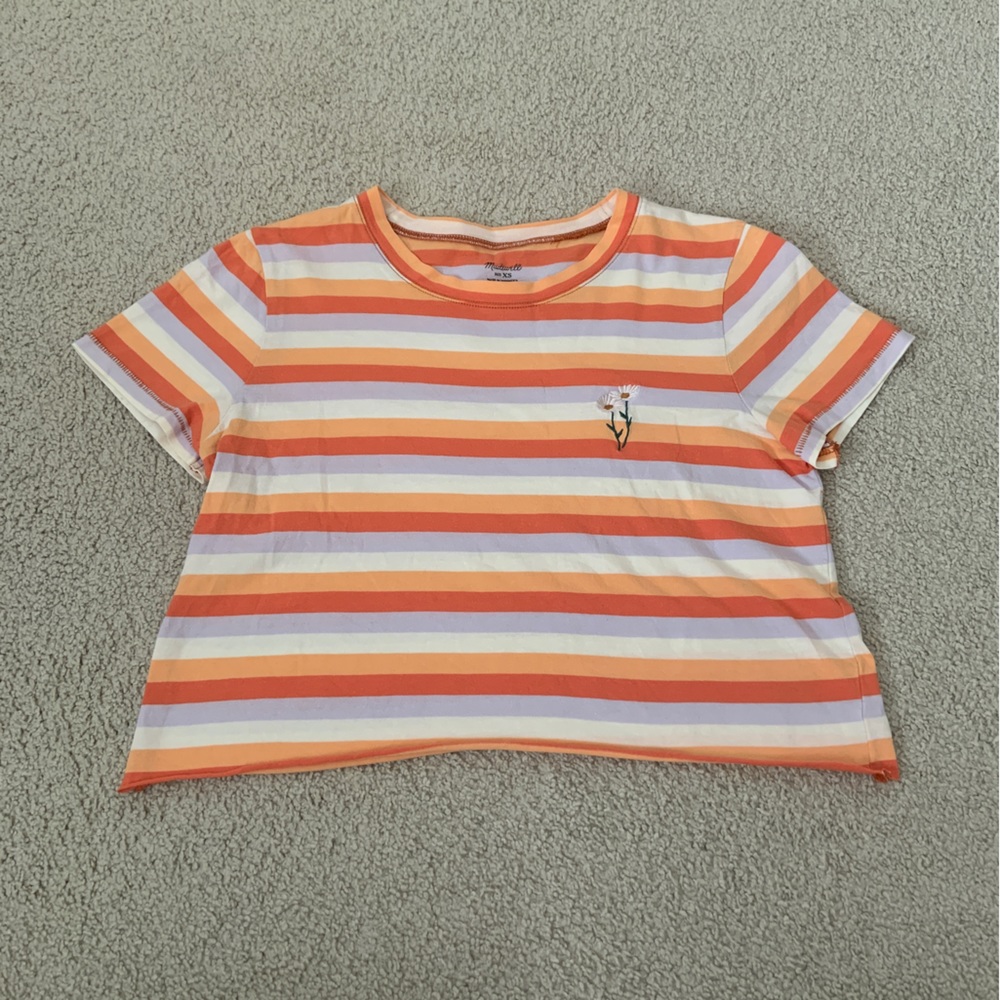 Madewell Cropped Striped T shirt